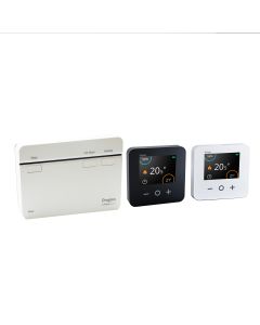 Thermostat kit, Wiser, with 3-channel HubR and 2 room thermostats, anthracite & white